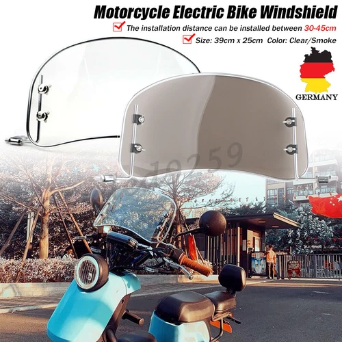 Motorcycle Smoke Windscreen Wind Deflector Windshield For Scooter Moped Scooter