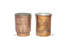 Mercury Glass Votive Holder with Antique Copper Finish