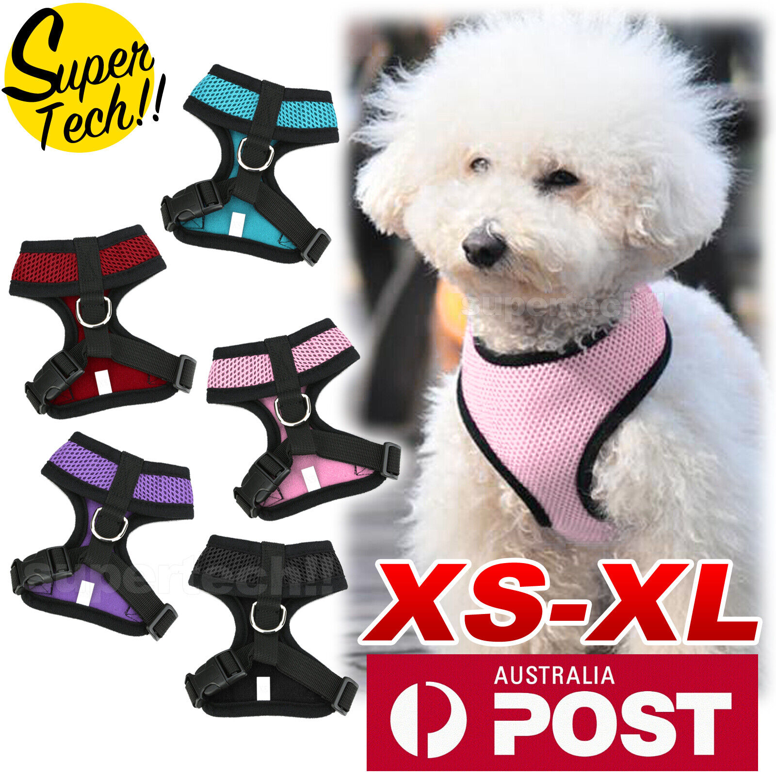 Pet Dog Cat Puppy Soft Leash VEST Mesh Breathe Adjustable Harness Braces Clothes