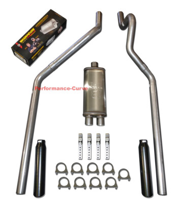 87 - 99 Dodge Dakota 3.9 5.2 Mandrel Bent Dual Exhaust w/ 18'' MagnaFlow Muffler
