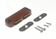New 20 X Magnetic Cupboard Catch Double Brown + Keeper Plate + Fixing Screws - O