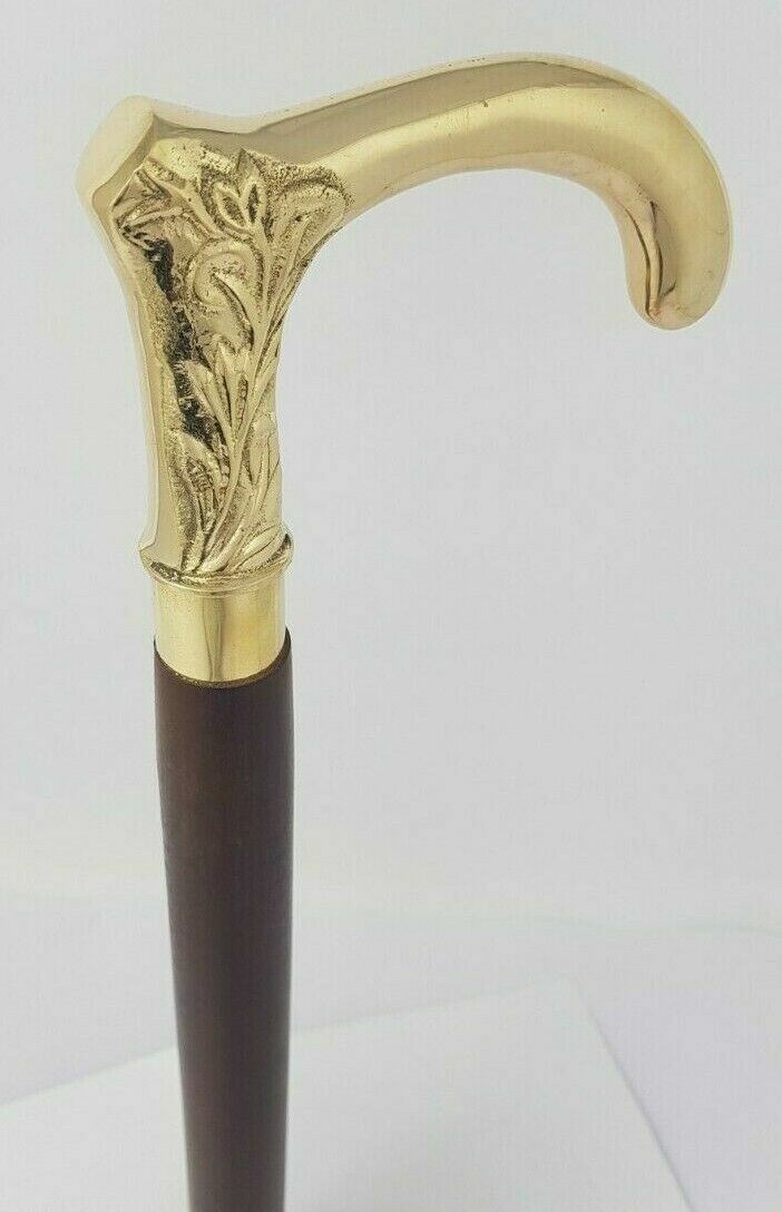 Nautical Brass Solid Umbrella Head Handle Vintage… - image 6