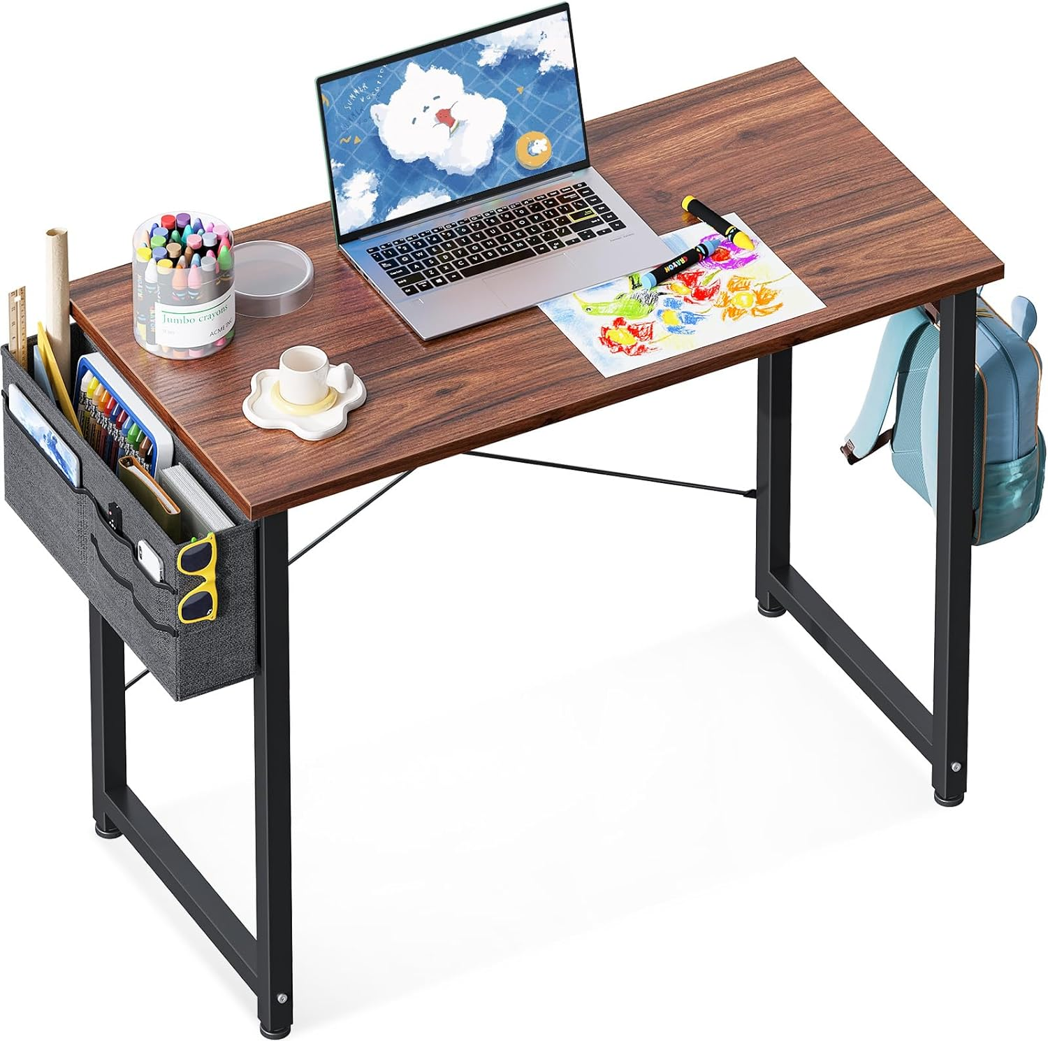 Laptop Desk Study Desk, 32 Inch Small Desk, Writing Desk with Storage, Work Tabl