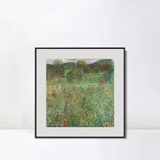 Framed Canvas Giclee Print Trees and Flowers by Gustav Klimt Wall Art Home Decor