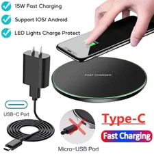 Wireless Fast Charger Charging Pad Dock For iPhone 15 14 13 12/Pro/Pro Max