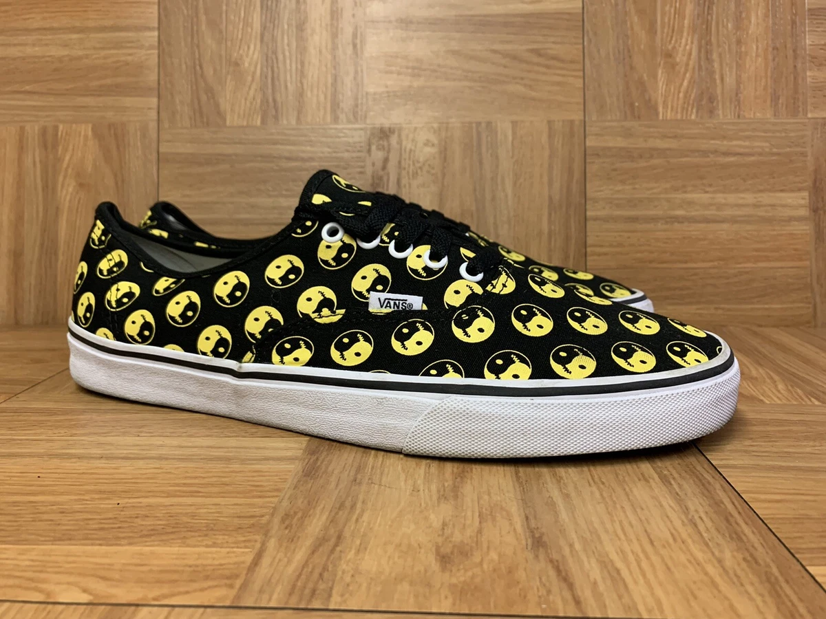 RARE VANS Authentic Daze Later Ying Yang Chaussures homme noir jaune blanc