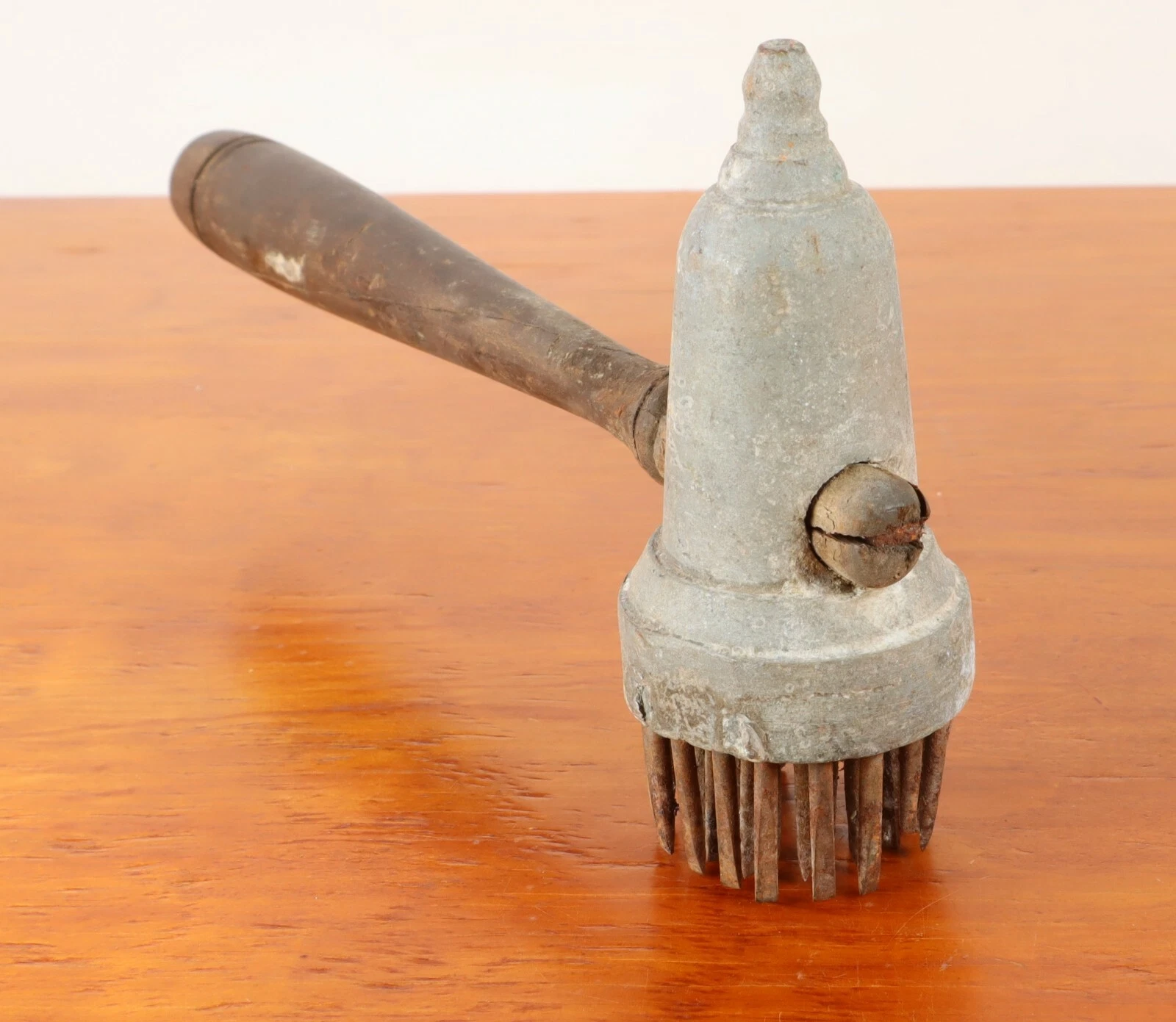 Brutal Victorian Kitchen Meat Tenderizer Hammer Antique Lead & Steel Collectible