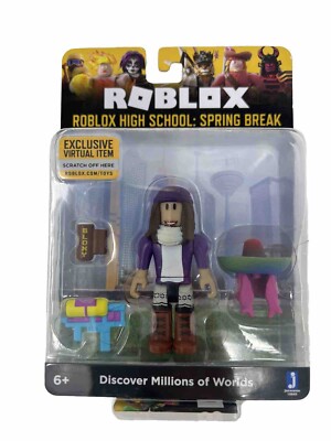 New Roblox High School Spring Break Mini Action Figure w/ Virtual Item Code  681326198499|