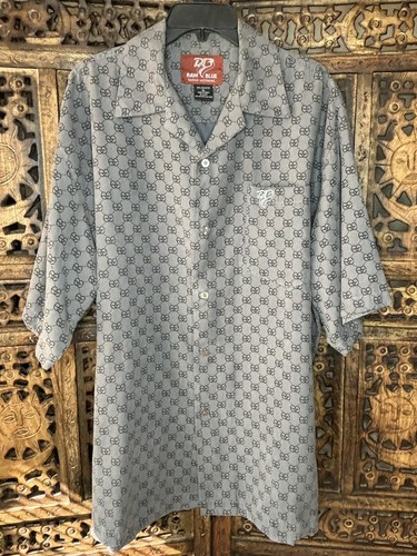 Mens Raw Blue Fashion Unfiltered Button Up Pocket Short Sleeve Shirt Size XL
