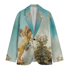 Fragonard Cherub Blazer Putti Cotton Sport Coat Baroque Jacket Rococo Love Cupid