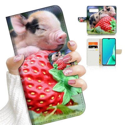 ( For Google Pixel 8 ) Wallet Flip Case Cover AJ23467 Baby Pig Strawberry