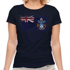 TRISTAN DA CUNHA DISTRESSED FLAG LADIES T-SHIRT TOP GIFT SHIRT CLOTHING JERSEY