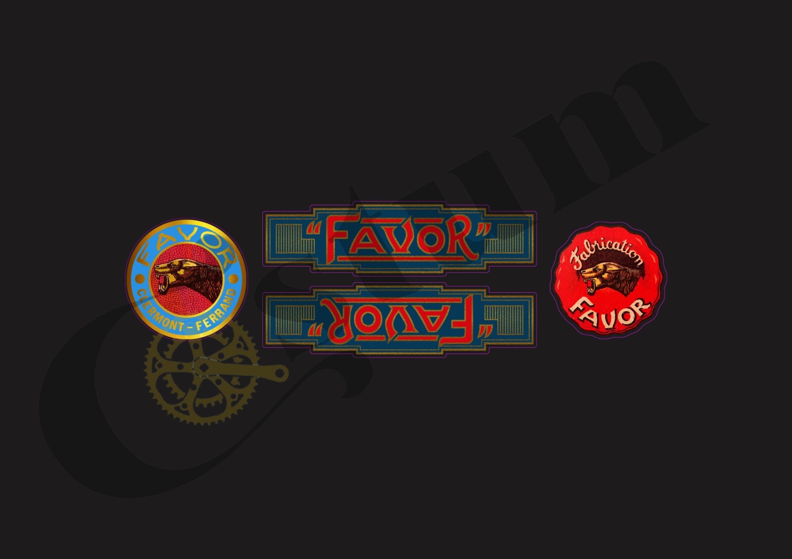 Decals vélo FAVOR102 autocollants haute résistance imperméables pour VTT et BMX