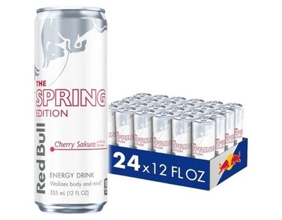 Red Bull Spring Edition Cherry Sakura Energy Drink, 12 Fl Oz 24 Pack (24 Cans)
