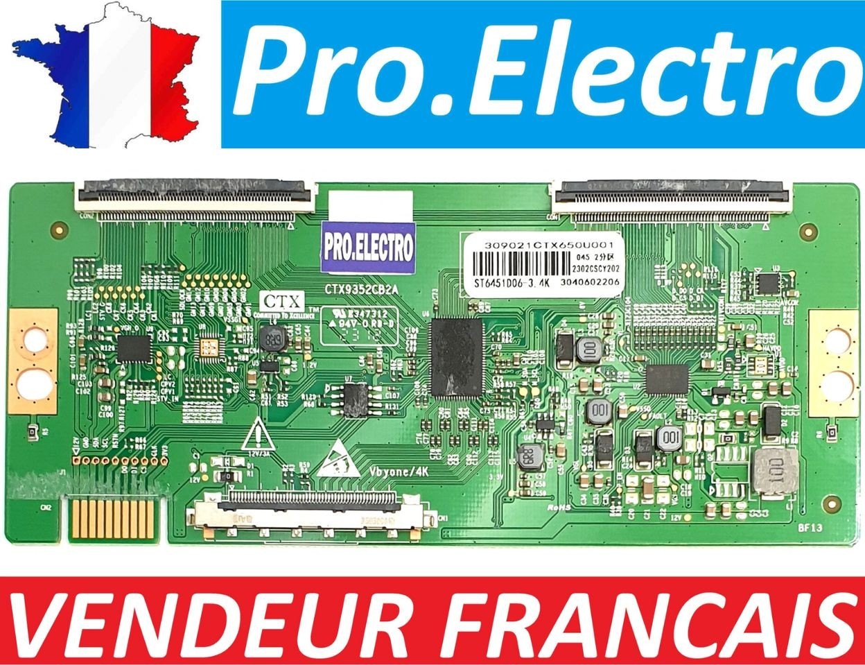 Carte T-CON ST6451D06- pour TV Continental Edison CEMED65SGUHD23B6