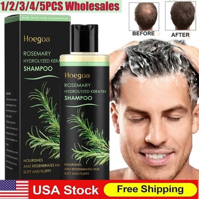 5Pack Organic Rosemary Hair Growth Shampoo for Women and Men-Natural Thickening