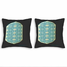 Elegant 18x18in Throw Pillow Covers Set of 2 with Intricate Geometric