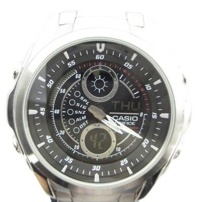 CASIO EFA 116 EDIFICE Watch Quartz Analog Digital with calendar black dial silve