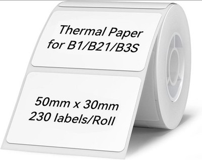 NIIMBOT Thermo Etikettenband für B1 B21 B3S Drucker, wasserdicht 50x30mm, weiß 1X