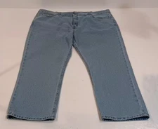 George Men's 46x30 Regular Fit Light Wash Jeans