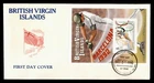 DR WHO 1990 BRITISH VIRGIN ISLANDS FDC OLYMPICS SPORTS BASEBALL S/S $2 R65125