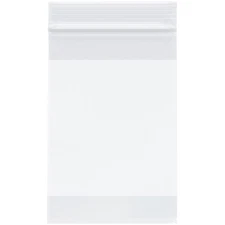 Plymor 4" x 6", 4 Mil with White-Block Heavy Duty Zipper Reclosable Plastic Bags