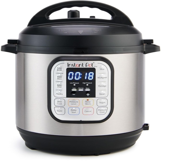 - Stainless Steel/black, 8qt...