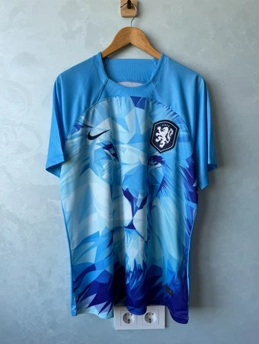 Netherlands National Team Football Shirt Blue Lion Geometric Nike Jersey Sz 2XL