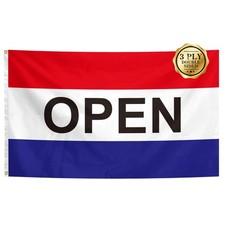 Open Flag for Business Sign 3x5 Feet Double Sided 3 Ply Open Flags Banner Vib...