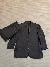 Canali 2Pc Navy/Black Wool Suit US 42R Jacket, 36x26 Trousers Made in Italy