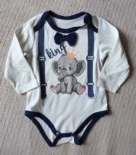 Baby Body 56 1-3 Monate Langarm  King Elefant...