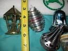 vtg 11  Bradford CHRISTMAS ORNAMENTS UFO Spinning Top bell lantern cage teardrop — photo 3