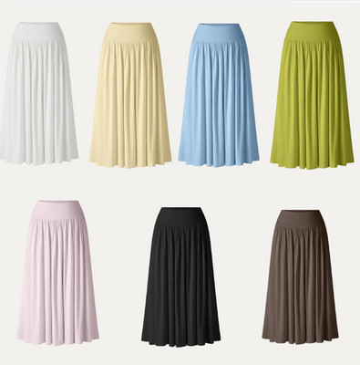 Oglmove Eco-SkinKiss  SkinKiss Mid Rise Gathered Midi Skirt with Pockets NEW