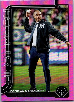 2025 Topps Update #FPU-8 Derek Jeter First Pitch Pink Foil