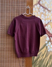 70s Healthknit Sportswear Burgundy Red Short Sleeve Raglan Crewneck Sweatshirt S