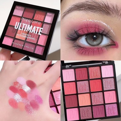Miss Lara Lidschatten 16 Farben Schimmer Glitzer Matt Lidschatten Palette Make-up UK