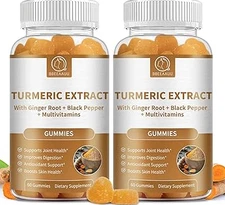 bbeeaauu Turmeric Extract Gummies 7800mg 60ct 2 pack