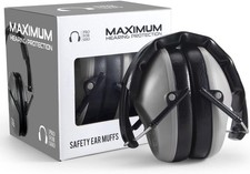 34dB NRR Hearing Protection Ear Muffs - Lightweight, Compact Design for All Ages
