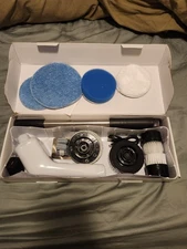 Electric Rotary Scrubber, 8 Interchangeable Brush Heads, Adjustable Handle