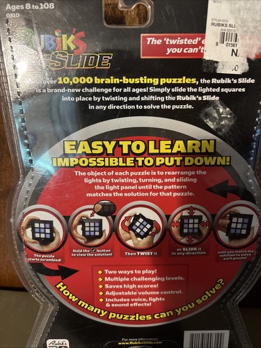 Cubo de Rubiks Diapositiva Juego de Puzzle Electrónico Brain Busting Nuevo en Paquete - Imagen 5 de 12