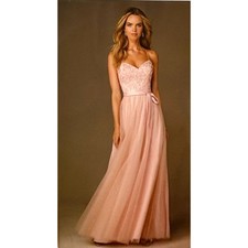 NWT Light Pink Chiffon Fairy Sequin Prom Bridesmaid Maxi Dress Size 8 Morilee