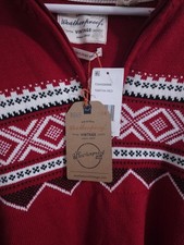 Weatherproof Vintage Nordic 1/4 Zip Pullover Winter Sweater Size Large Red NWT