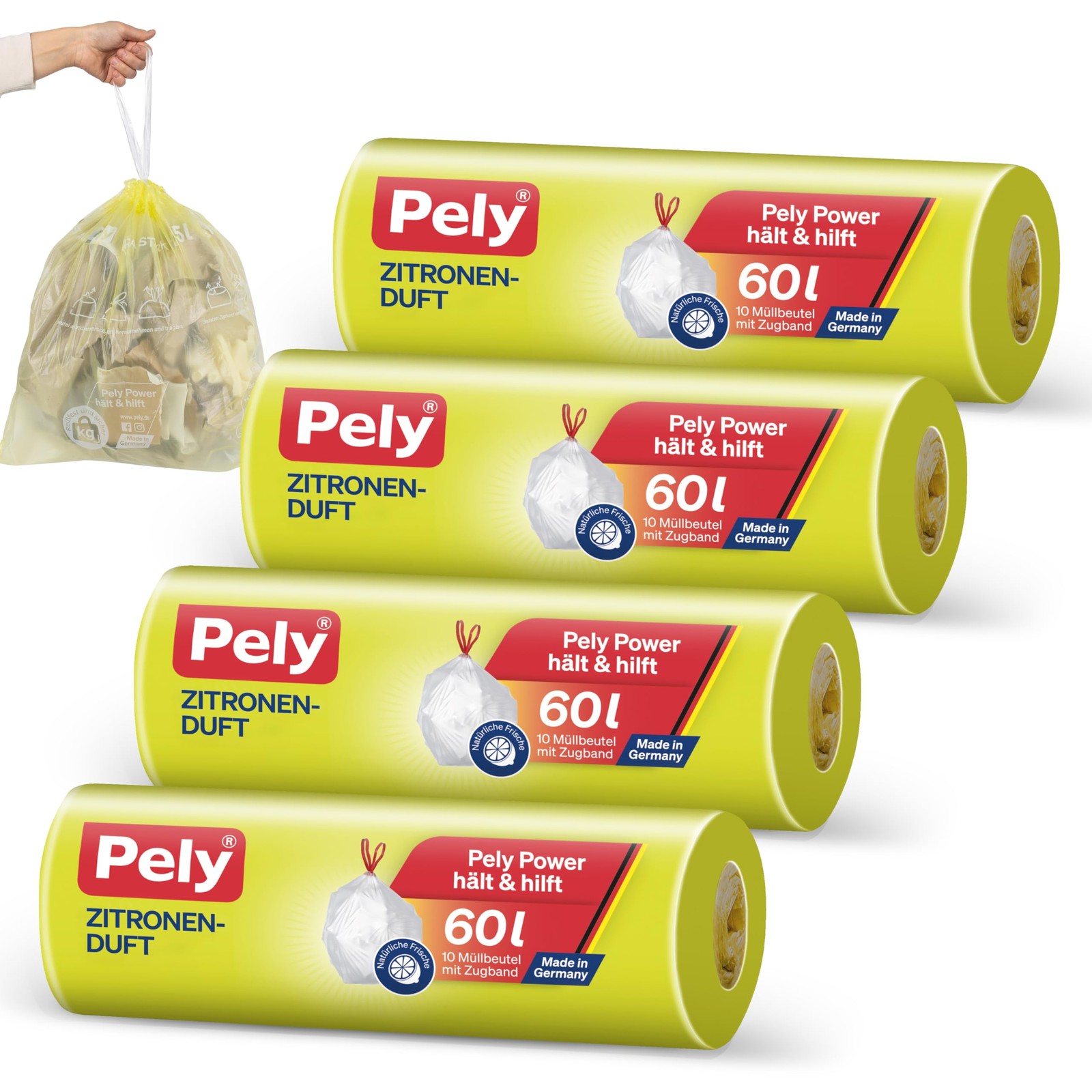 Sacs poubelle anti déchirure parfumés 50L pour stopper les mauvaises odeurs