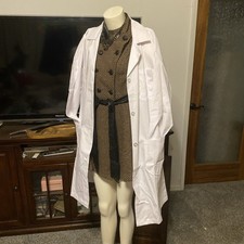 White Button Down Long Sleeve Lab Coat Medical Coat Workwear