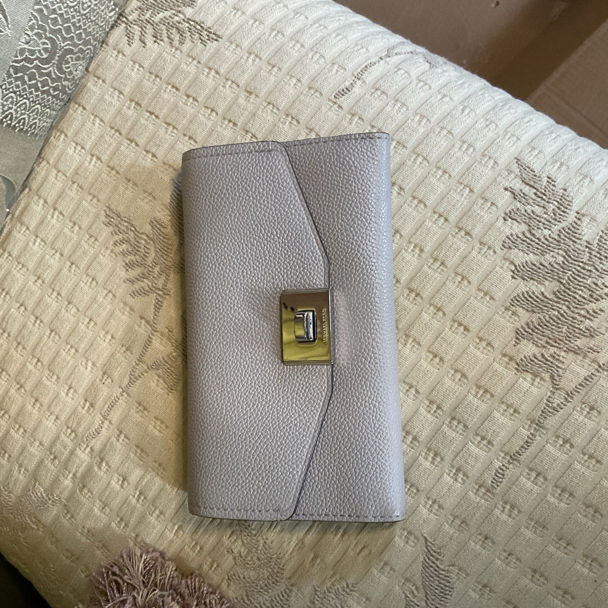 Michael Kors Grey Leather Turn Lock Wallet