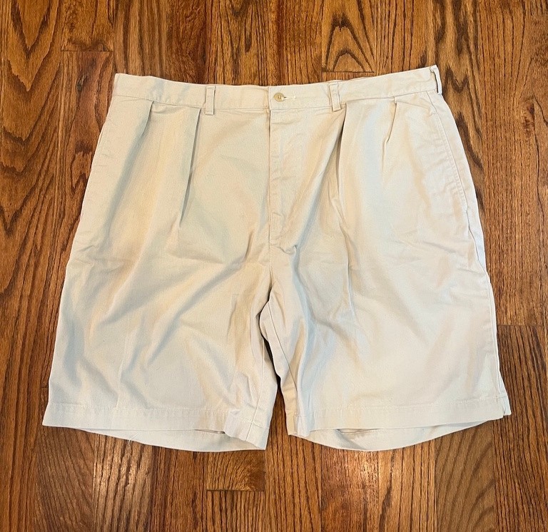 Polo Ralph Lauren Tyler Shorts Sz. 42 Beige Pleated Chino Vintage Preppy 9"