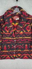 VTG Woolrich Jacket Women  s L Aztec Southwest Wool Chore Blanket Coat Red USA