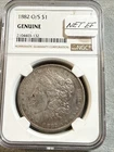 1882-O/S Morgan Silver Dollar / NGC Genuine Net EF Condition 8053
