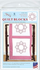 30 X Jack Dempsey Needle Art 732753 Interlocking 3D Hearts Quilt Blocks, white