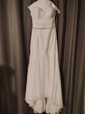 Nwot Galina Signature Wedding Gown Size 6 Strapless Mermaid Cut Lace Sequens